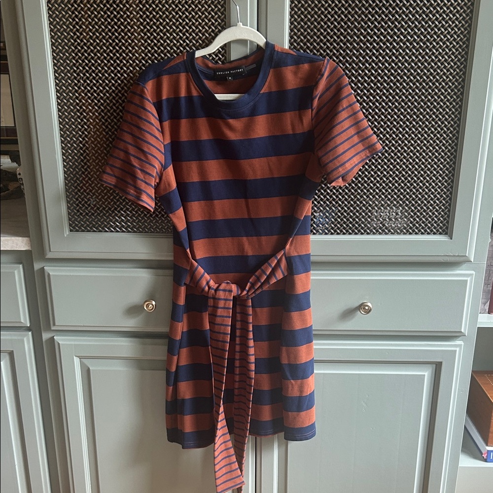 Striped Navy and Orange Dress